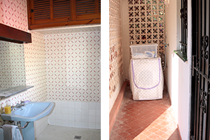 Duschbad blau / Waschmaschine